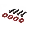 Washers Motor Mount Alu Red w/ Screws (4) X-Maxx, XRT
