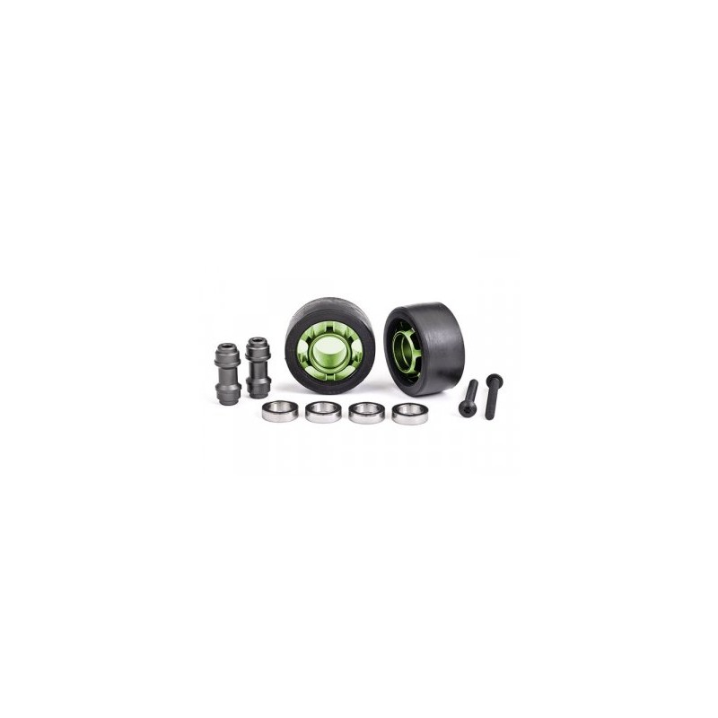 Hjul Alu Grön Wheelie Bar Set Kullager (2) X-Maxx, XRT, Maxx, Sledge