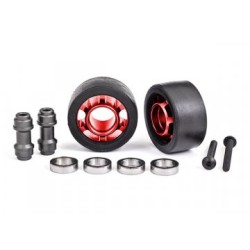 Hjul Alu Röd Wheelie Bar Set Kullager (2) X-Maxx, XRT, Maxx, Sledge