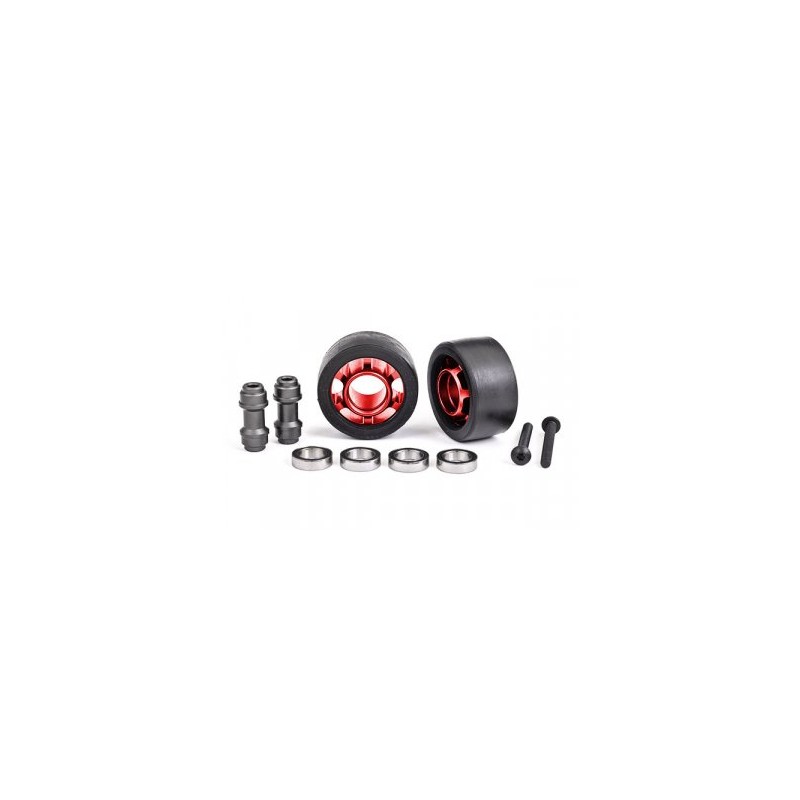 Wheels Alu Red Wheelie Bar Set Ball Bearings (2) X-Maxx, XRT, Maxx, Sledge