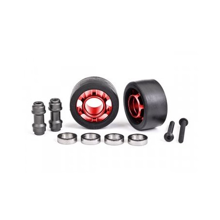Wheels Alu Red Wheelie Bar Set Ball Bearings (2) X-Maxx, XRT, Maxx, Sledge