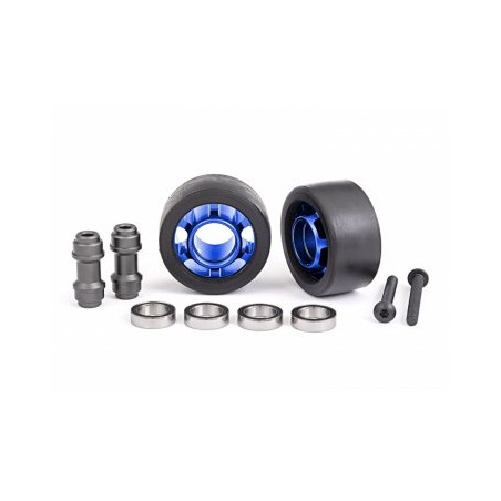 Hjul Alu Blå Wheelie Bar Set Kullager (2) X-Maxx, XRT, Maxx, Sledge