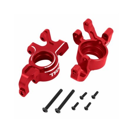 Steering Blocks L&R (Pair) Alu Red X-Maxx, XRT