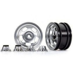 Fälg Matt Krom 2.2" + Navkapslar (för Hjulaxel 8255A) (2)  TRX-4
