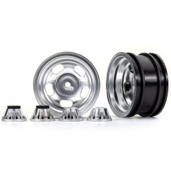 Fälg Matt Krom 2.2" + Navkapslar (för Hjulaxel 8255A) (2)  TRX-4