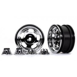 Wheels Chrome 2.2" + Center Caps (for Stub Axle #8225A) TRX-4