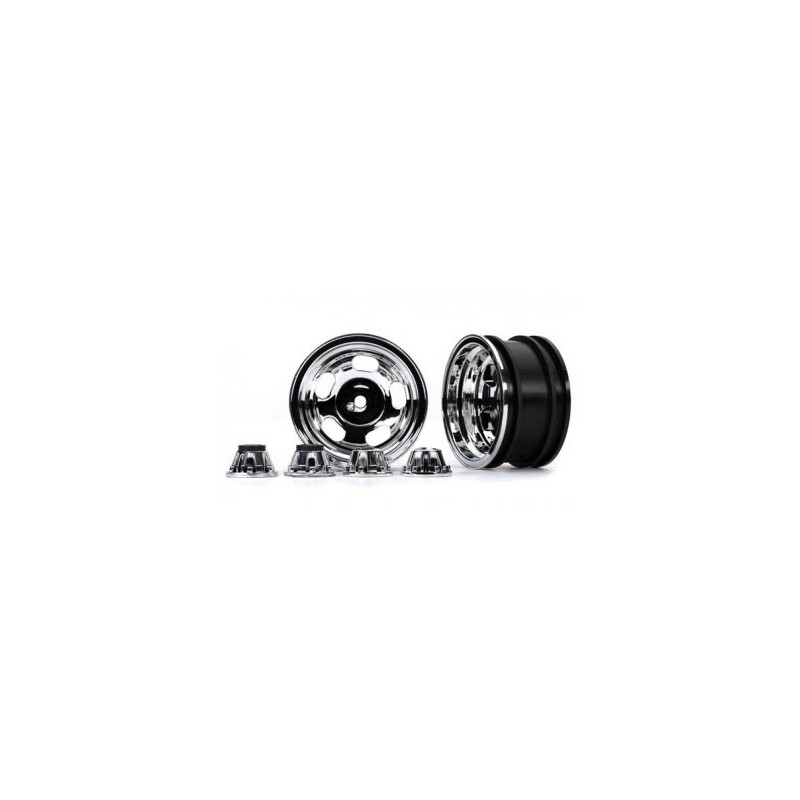 Wheels Chrome 2.2" + Center Caps (for Stub Axle #8225A) TRX-4