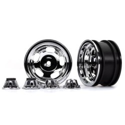 Wheels Chrome 2.2" + Center Caps (for Stub Axle #8225A) TRX-4