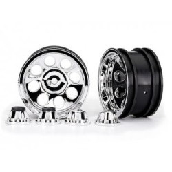 Wheels 8-Hole Mag Chrome 2.2" + Center Caps (for Stub Axle #8225A)