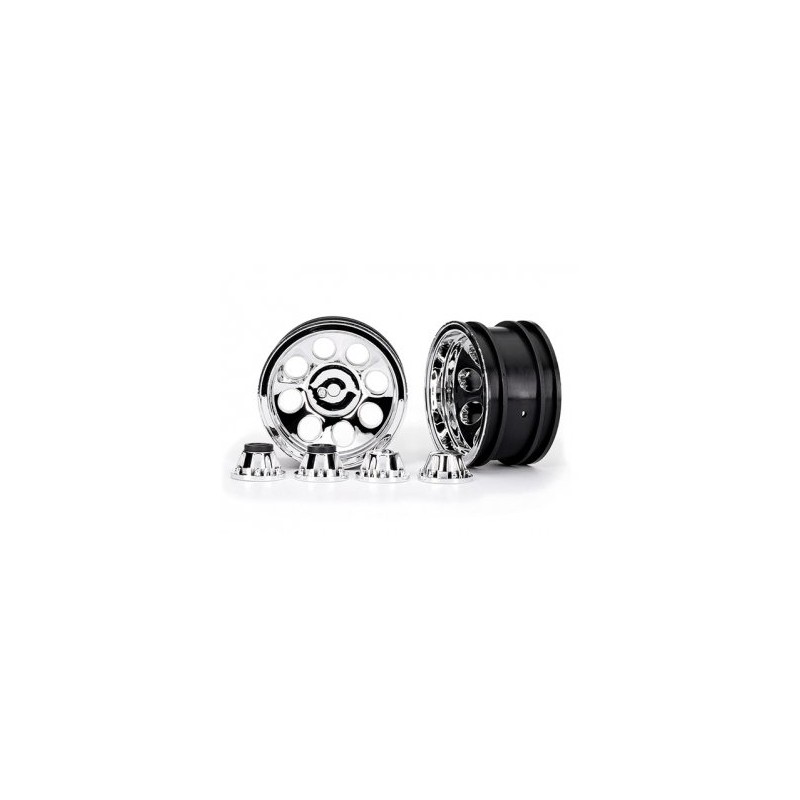 Wheels 8-Hole Mag Chrome 2.2" + Center Caps (for Stub Axle #8225A)
