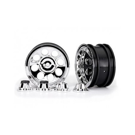 Wheels 8-Hole Mag Chrome 2.2" + Center Caps (for Stub Axle #8225A)
