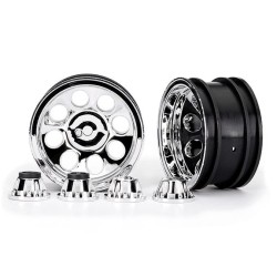 Wheels 8-Hole Mag Chrome 2.2" + Center Caps (for Stub Axle #8225A)