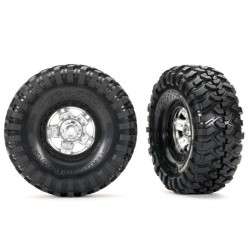 Tires & Wheels Canyon Trail/TRX-4 Satin Chrome 1.9" (2)