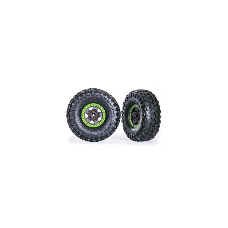 Tires & Wheels Canyon Trail/TRX-4 Black 2.2" Green (2)