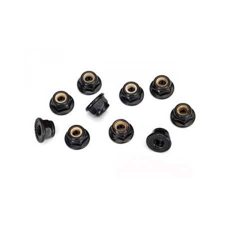 Locknut M4 Black with flange serrated (10)