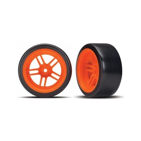 Tires & Wheels Drift 1.9" on Orange Split-spoke Rear (2)