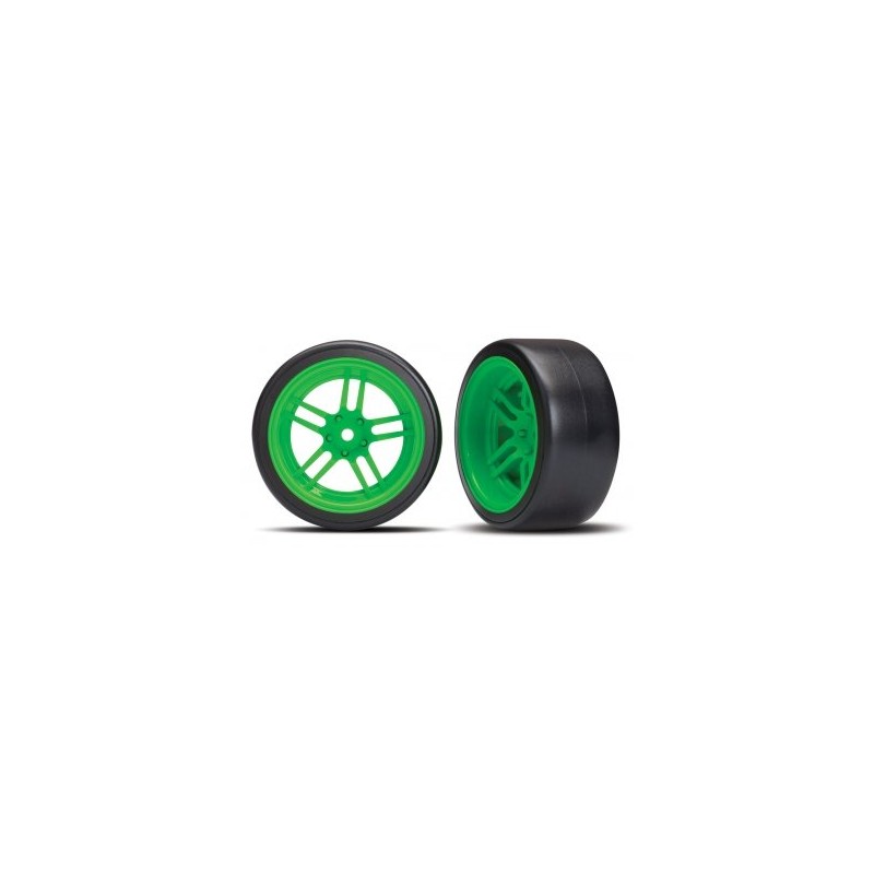 Tires & Wheels Drift 1.9" on Green Split-spoke Rear (2)