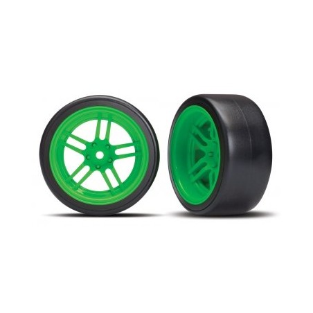 Tires & Wheels Drift 1.9" on Green Split-spoke Rear (2)