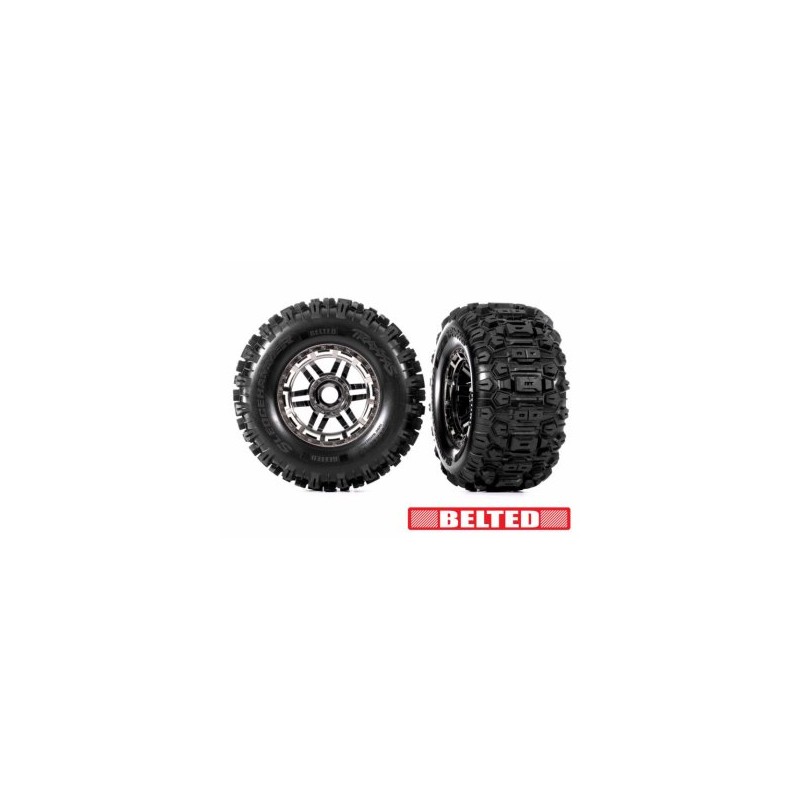Tires & Wheels Sledgehammer Belted / MAXX 17mm Black Chrome 2.8/3.6'' TSM (2)