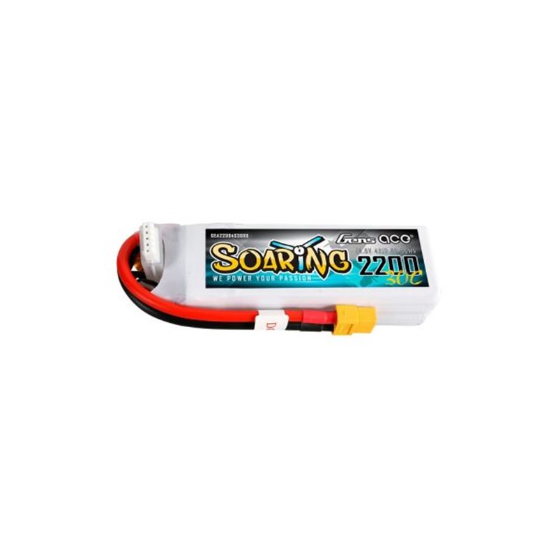 Gens ace Soaring LiPo 4S 14.8V-2200-30C(XT60) 107x34x27mm 215g