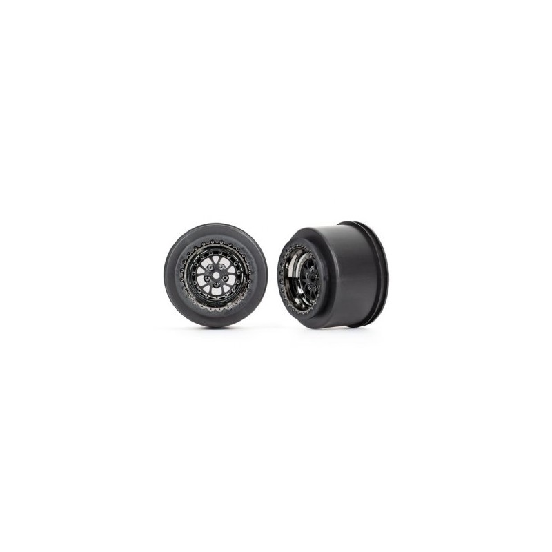 Wheels Rear Black Chrome (2)  Drag Slash