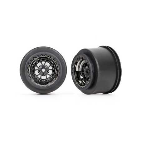 Wheels Rear Black Chrome (2)  Drag Slash