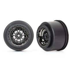Wheels Rear Black Chrome (2)  Drag Slash
