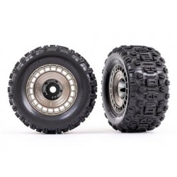 Tires & Wheels Sledgehammer 3.8'' / Satin Black Chrome Black 3-piece Spoke (w/ Wheel Hubs) (2)