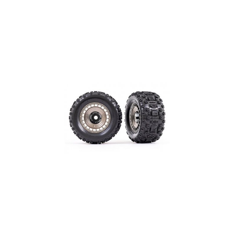Tires & Wheels Sledgehammer 3.8'' / Satin Black Chrome Black 3-piece Spoke (w/ Wheel Hubs) (2)