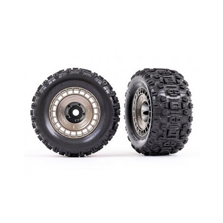 Tires & Wheels Sledgehammer 3.8'' / Satin Black Chrome Black 3-piece Spoke (w/ Wheel Hubs) (2)