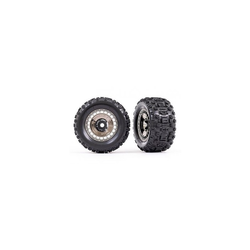 Tires & Wheels Sledgehammer 3.8'' / Black Chrome 3-piece Spoke (w/ Wheel Hubs) (2)