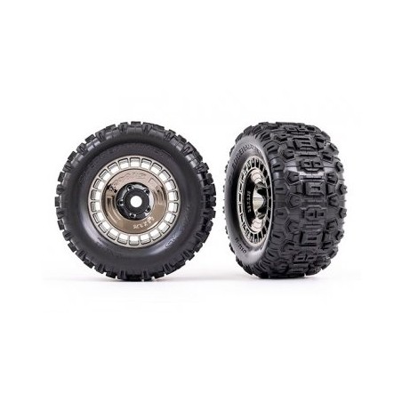 Tires & Wheels Sledgehammer 3.8'' / Black Chrome 3-piece Spoke (w/ Wheel Hubs) (2)