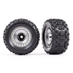 Tires & Wheels Sledgehammer 3.8'' / Satin Chrome 3-piece Spoke (w/ Wheel Hubs) (2)