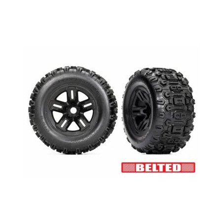 Tires & Wheels Sledgehammer Belted 3.8'' Black (17mm Hex) (2)