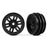 Wheels 12-Spoke Black 1.0" (2)