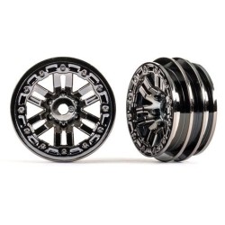 Wheels 12-Spoke Black Chrome 1.0" (2)