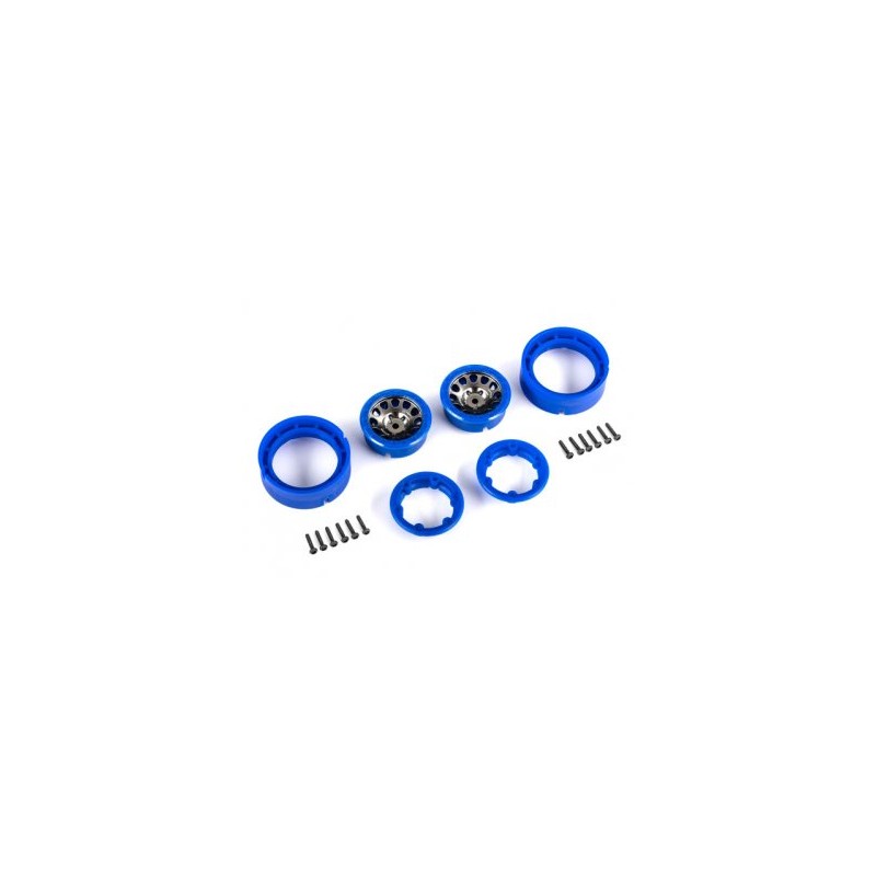 Wheels Method Race 105 Beadlock Black/Blue 1.0" (2)