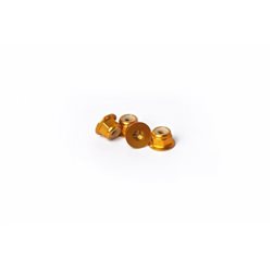 Flanged Nylon Lock Nuts M4 Gold Koswork (4) Optima Series