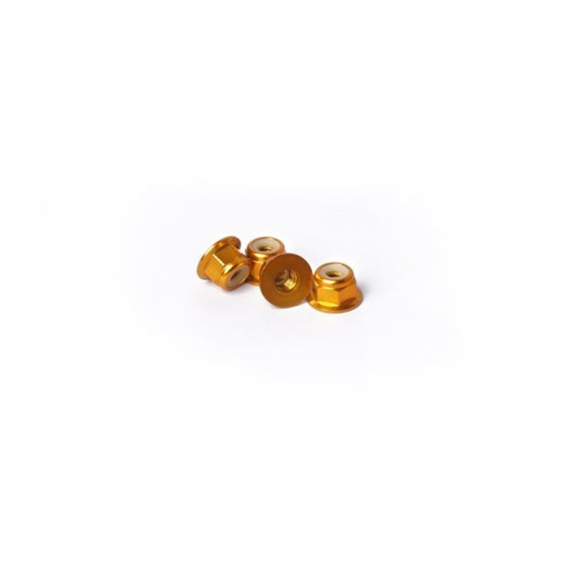Flanged Nylon Lock Nuts M4 Gold Koswork (4) Optima Series