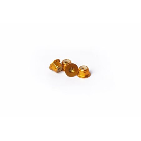 Flanged Nylon Lock Nuts M4 Gold Koswork (4) Optima Series