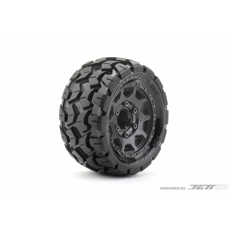 Jetko EX Tyre ST Tomahawk Black Wheel 2.8" Hex 12-14-17mm (2)