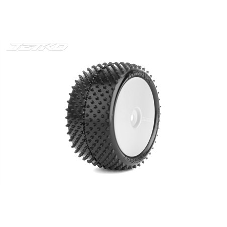 Jetko Arena 1:10 Buggy 2.2 Rear Tyres EOS Yellow White Wheels