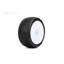 Jetko J One Super Soft 1:8 Truggy Pre-glued on White Rims (2)