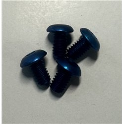 Button head cap screw in blue aluminium M4x6mm