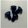 Insex skruv med kullrig skalle M4x6mm i blå aluminium