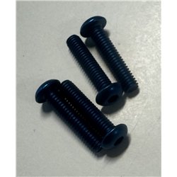 Insex skruv med kullrig skalle M4x18mm i blå aluminium