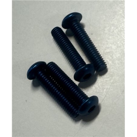 Button head cap screw in blue aluminium M4x18mm