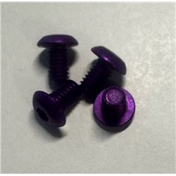 Insex skruv med kullrig skalle M4x6mm i lila aluminium