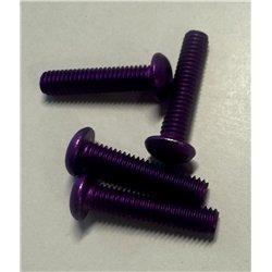 Button head cap screw in purple aluminium M4x18mm