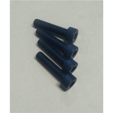 Socket head cap screw in blue aluminium M4x18mm